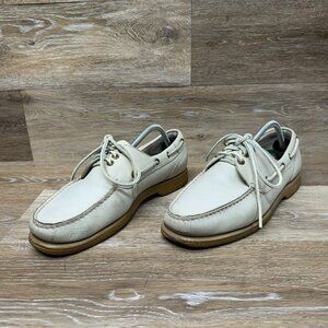 Florsheim Outdoorsman Cream Leather Casual Boat Shoes Men's Size 10
